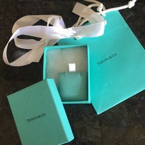 Tiffany & Co box, bag, necklace holder & ribbon
